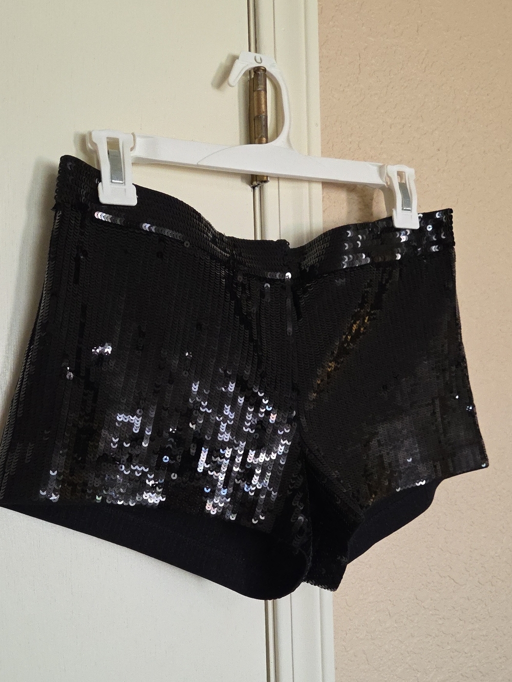 Express Black Stretch Shorts with Sequin Detail